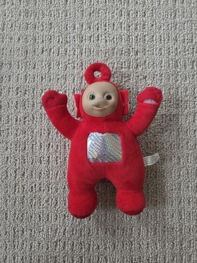 Red Plush Teletubby-Style Soft Toy for Kids